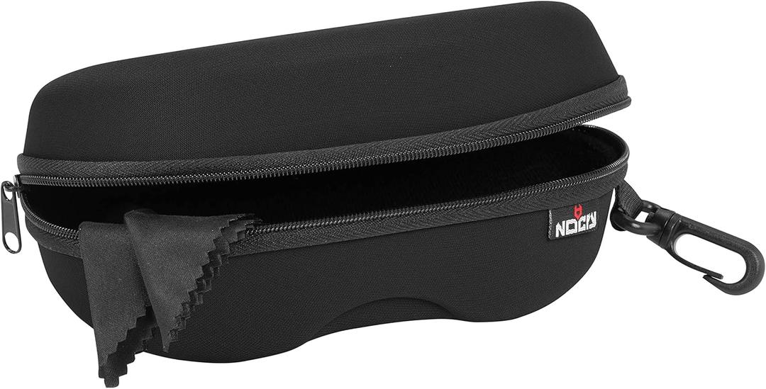 NoCry Glasses Case Hard Shell with Velvet Lining, Reinforced Zipper & Belt Clip  Protective Sunglasses or Eyeglass Case for Sunglass or Safety Glasses, Perfect Storage for Travel  For Men and Women