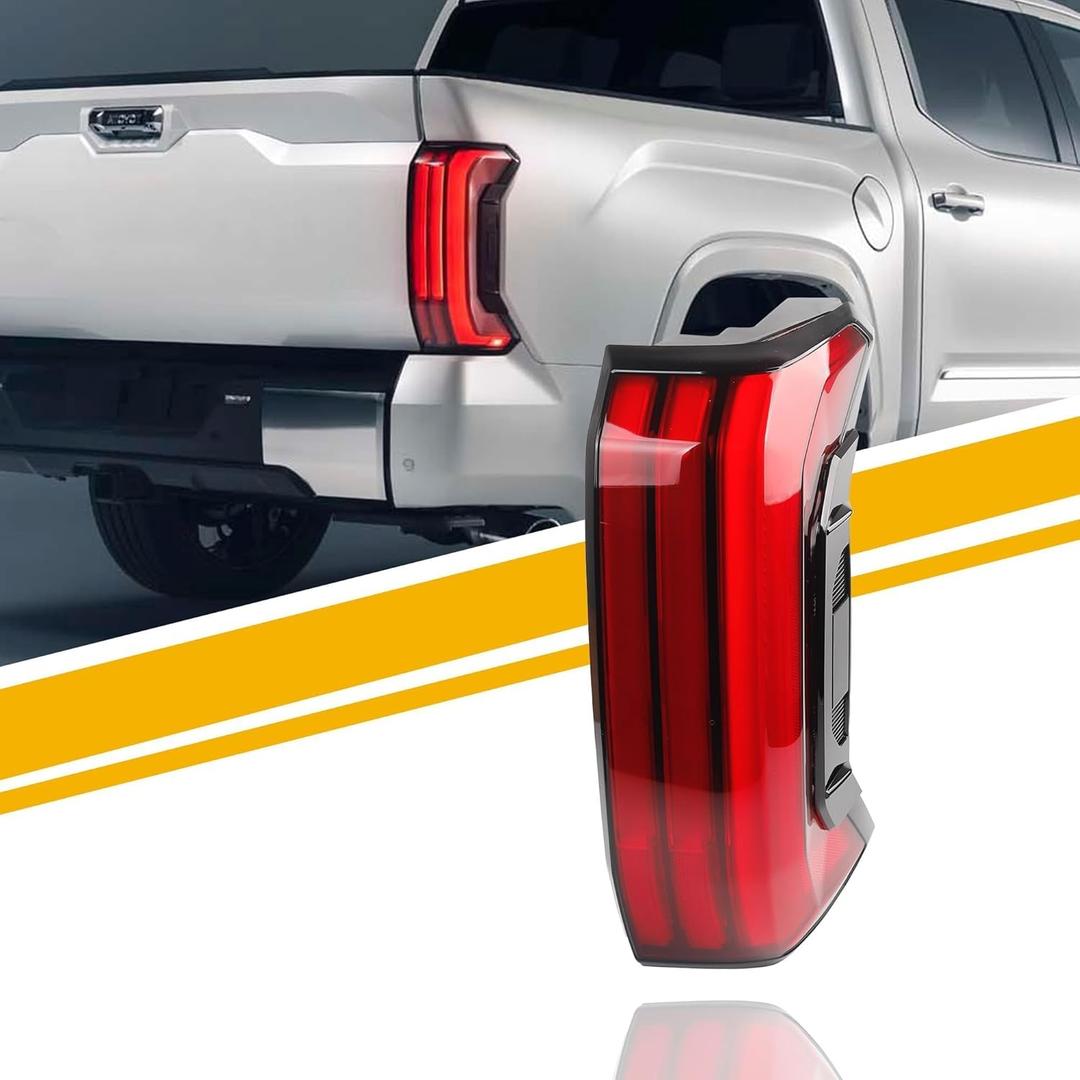 Dasbecan Right Passenger Side Tail Light Assembly Rear Lamp LED Type Non Sequential Compatible with 2022 2023 2024 2025 Toyota Tundra Replace 81550-0C130 (3 Pin)