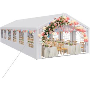 YITAHOME 20x40FT Party Tent Heavy Duty Wedding Tent Event Shelters Outdoor Canopy Upgraded Galvanized Steel Carport with Removable Sidewall Windows for Commercial and Parties (White)