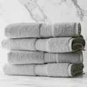 1888 Mills 4 Pack Premium Bath Towel Set, True Classics Premium Cotton Blend, Super Soft and Highly Absorbent Bath Towels for Bathroom, Hotels, Spa and Gym, Grey