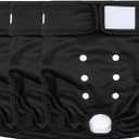 Washable Female Dog Diapers Highly Absorbent Reusable Diapers for Dog in Heat Dog Period Diapers, 3 Pack, Black, Large 