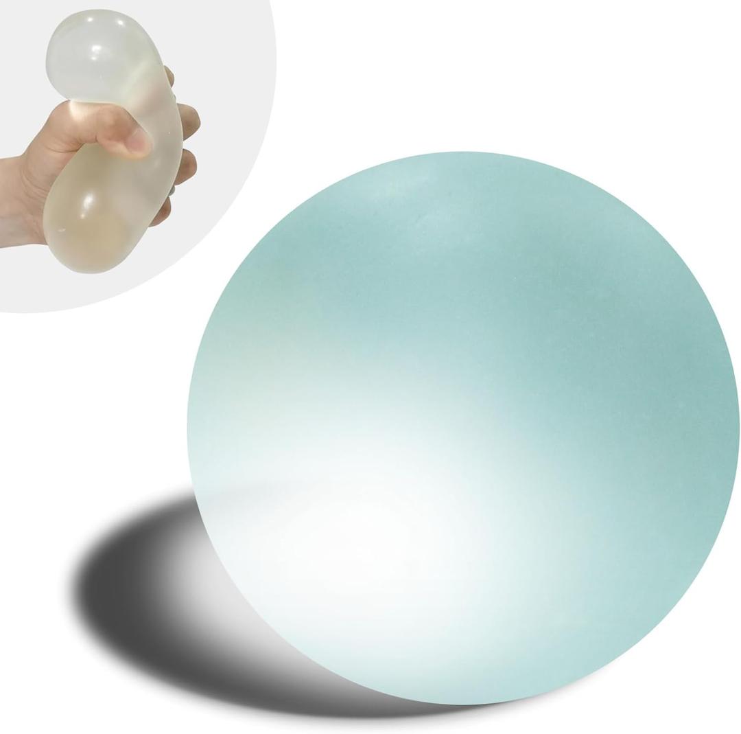 3.54" Slow Rise Stress Ball for Adults, Malt Sugar Stress Balls for Kids Squishy Fidget Toy for Adults Anxiety Relief/Hand Therapy/Autism/ADD/ADHD(Crystal Clear)