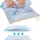 12 Pack Compression Bags, 40x60cm Medium Vacuum Space Saving Bags for Suitcases, Travel Essentials No Vacuum Needed, Packing Accessories