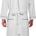 Hillban 3 Pcs Christmas Cousin Costume Men Vacation Outfit Waffle Knit Robe Trapper Hat Crew Sock for Winter Xmas Party