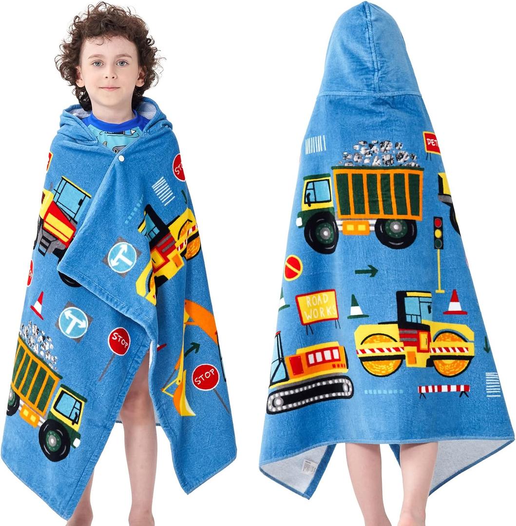 Kids Bath Towels, Kids Towel Girls Boys Hooded Beach,Bathroom,Pool Swim Towels 30  50 INCH Large Size Ultra Absorbent Cute Cartoon Animal Full Vitality 100% Cotton Wearable Wrap for Child