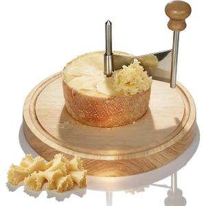 Cheese Curler Wheel with Wooden Board  Ideal Cheese Slicer Tool for Charcuterie Boards, Wine Evenings, Dinner Gatherings, Creates Perfect Petals and Curls