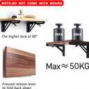 Folding Shelf Brackets - 8 Inch 6 Packs Heavy Duty Metal Collapsible Shelf Bracket, DIY Wall Mounted Foldable Shelf Bracket, Space Saving for Bench Table