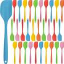 Irenare 30 Pcs Silicone Spatulas 11 Inch Large Rubber Spatulas Heat Resistant Non Stick Flexible Scrapers Seamless One Piece Design Cooking Baking Mixing Tool Cookware Dishwasher Safe, 6 Colors