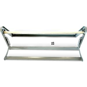 30" Roll Paper Dispenser with Cutter - Wall Mount or Desktop Metal Straight Edge Cutter - Fits Craft Paper Roll, Freezer, Wrapping, Butcher Papers, or Cling Film - Non-Sharp Edge, Grey