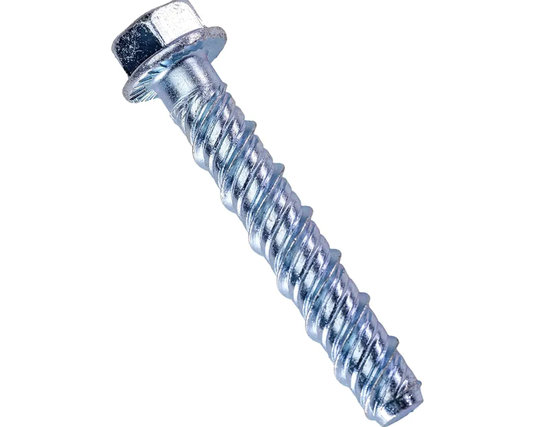 5/16" x 2" Zinc Plated Large Diameter Concrete Screw for Anchoring to Masonry, Concrete, Brick or Block, Quantity 25