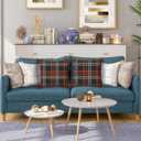 HOSTECCO Winter Plaid Throw Pillow Covers 20x20 inch Set of 2 Fall Orange and Black Pillow Cases Farmhouse Decorative Cushion Covers for Sofa Couch