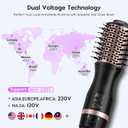 slopehill Mini Travel Dual Voltage Hair Dryer Brush,1000 Watts Hot Air Brush with European Plug, Ionic Hair Dryer and Styler for Women, Oval Barrel 2 Heat & 2 Speed Settings for International Travel