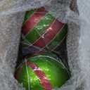 Tigeen 4 Pcs 6'' Large Christmas Ball Ornaments Extra Large Christmas Hanging Ornaments 150mm Glitter Winter Vintage Mercury Balls for Xmas Tree Party Decoration(Multicolor Style)