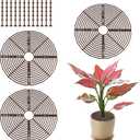 3 Pcs Plant Pot Grid Soil Protector Covers Cuttable Flower Cover from Animals 11.8" Cat Digging Stopper Plant Pot Cover with Stakes for Indoor Outdoor Gardening