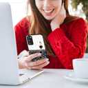 Phone Case for Samsung A03s, Glitter Star for Samsung Galaxy A03s Case Clear with Strap Chain, Shockproof Protective Cover Silicone Pink Slim Anti-Slip Drop Proof (Black)