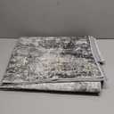 jinchan Area Rug 3x5 Washable Modern Rug Abstract Entryway Doormat Taupe Multi Print Overdyed Floor Cover Distressed Contemporary Lightweight Non-Slip Thin Carpet for Kitchen Bathroom Living Room, Distressed Grey