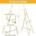 1 PC Gold Easel Stand for Sign, Metal Sign Holder, Adjustable Wedding Sign Stand with Chain Support, Sign Holder for Display, Party Painting.