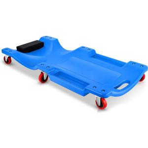 Auto Dynasty 36 Inches Mechanic Creeper, Automotive Garage Repair Low Profile Under Car Rolling Creeper with Padded Headrest, Plastic, Blue