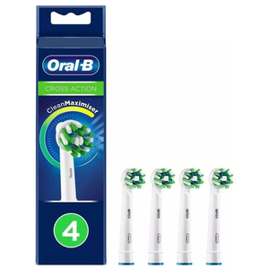 OralB CrossAction Electric Toothbrush Replacement Brush Heads, Black, 4 Count + 1 Sensitive White