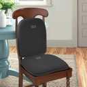 Big Hippo Dining Chair Cushions & Kitchen Chair Cushions Memory Foam Seat Pad with Lumbar Support Pillow Thickened NonSlip Rubber Back, Elastic Bands for Home/Office/Outdoor Seats (Black Set of 1)