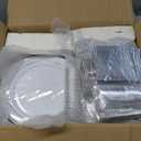 WELLIFE 700 Pieces Silver Plastic Dinnerware Set for 100 Guests - Includes Plates, Cups, Napkins, and Disposable Cutlery - Elegant White & Silver Design, Perfect for Parties and Events