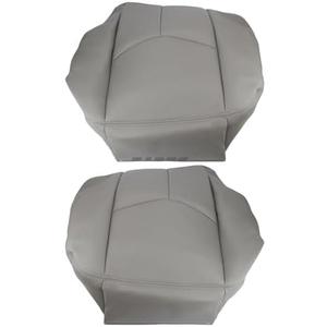 Replacement Parts For 2003-2006 Chevy Silverado Driver Passenger Bottom Leather Seat Cover Gray Mod-GS95-24372, 2 Pieces