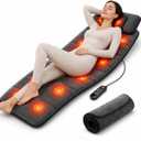 Full Body Massage Mat with Heat, Ultra Shiatsu Style Massage Pad Cushion, Body Massager Mat for Bed & Recliner,Back Massage for Bed, Vibration Therapy Pad for Total Body Massage Relaxation