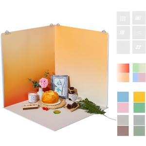 19x19 Inch Backdrop Board Kit, 2PCS Backgound Frame, 1PC Background Board, 6PCS Backdrop Paper, 6PCS Shadow Light Paper for Product, Food, Jewelery, Makeup Photography Shooting