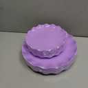 LIYH 24pcs Purple Plastic Plates Reusable, Unbreakable Dinner Plates, Scalloped Plate, Microwave & Dishwasher Safe Unbreakable Party Plate for Birthday Party (12Guests)