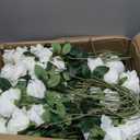 Hananona Artificial Roses in Bulk, Fake Silk White Roses Realistic Roses for Wedding Centerpieces Flower Arrangement Home Decor (100, White)