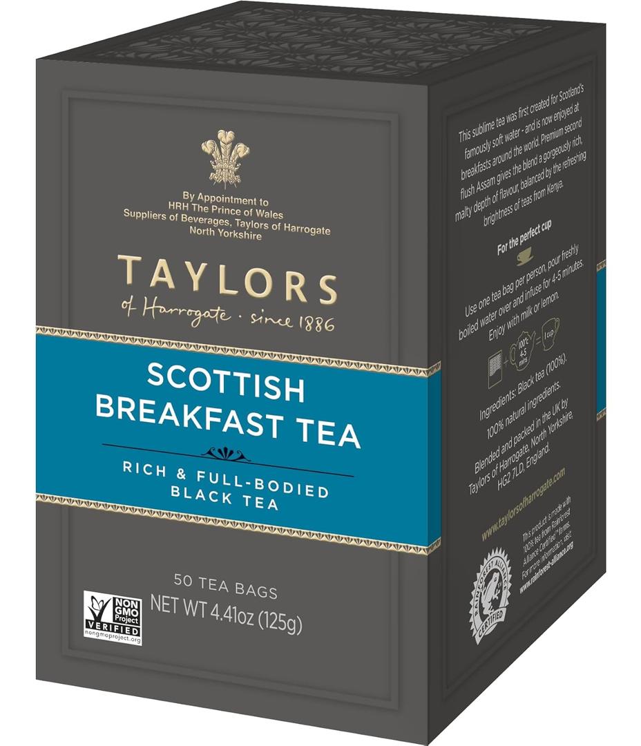 Taylors of Harrogate Scottish Breakfast, 50 Teabags (Pack of 6), Best By: 01/2027