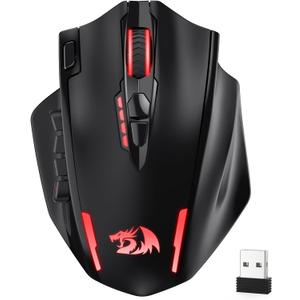 Redragon M913 MAX Wireless Gaming Mouse, 26000 DPI MMO Optical Mouse with 16 Programmable Buttons, BT & 2.4G Wireless, Software Supports DIY Keybinds (Black)