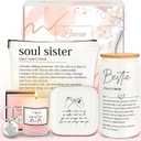Best Friend Birthday Gifts for Women Friendship Gifts for Women Bestfriend Birthday Gift for Best Friend Woman Bestfriend Gift Ideas with Cup Bag Candle Keychain for Soul Sister Bestie BFF