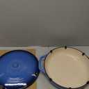 Lodge 3.6 Quart Enameled Cast Iron Oval Casserole With Lid  Dual Handles  Oven Safe up to 500 F or on Stovetop - Use to Marinate, Cook, Bake, Refrigerate and Serve  Caribbean Blue