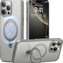 TORRAS Ultra Magnetic Ostand for iPhone 16 Pro Case [Fit for MagSafe] [Sturdy Stand & Ring Holder] Mil-Grade Shockproof Matte Anti-Scratch Slim Protective Kickstand Case, Natural Titanium 6.3 inch