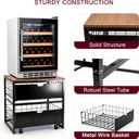 Mini Fridge Stand with Storage, Heavy Duty Mini Fridge Table, Small Refrigerator Stand, For Dorm Office Apartment Home, 21.6L x 21.6W x 22.2H, Max Load 250 LBS