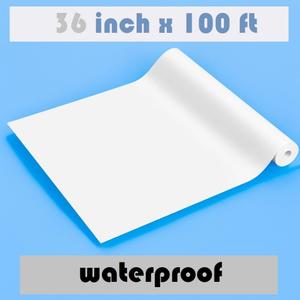 RCdepot1-1 x 36 inch x 100 ft Matte Photo Peel Sticker Paper roll Printable Adhesive Vinyl Waterproof 2 inch core, Inkjet Print Signs and Stick Decal Labels stickable PVC Office School DIY