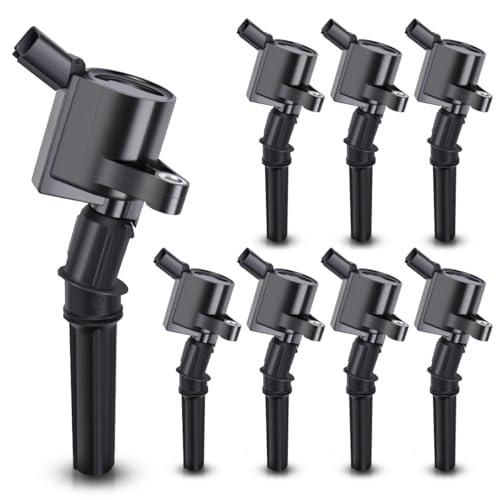 MAS Set of 8 Curved Boot Ignition Coil Pack Compatible with Ford Lincoln Mercury 4.6L 5.4L V8 Replacement for DG508 C1454 C1417 FD503 1L2U12029AA I2LU-12A388-AA DG473 DG481