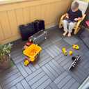 60 Pack Plastic Interlocking Deck Tiles, 60 sq. ft Patio Deck Tile, 12"x12" Indoor Outdoor Non-Slip and Waterproof Patio Floor Decking Tiles for Garden Yard Walkway Balcony Porch Poolside, Dark Gray