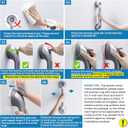 LEVERLOC Grab Bars for Bathtubs and Showers, Shower Handle 17 Inch Strong Suction Bath Handrails, Safety Grip for Bathroom Chair, Bathroom Grab Bar for Senior No Drilling Waterproof,Silver