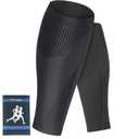 Calf Compression Sleeves for Men Women, Premium Hyper-Elastic Fabric, Non-Slip Double-Cuff Breathable Lower Leg Sleeves, Effective for Shin Splint, Calf Pain Relief, Muscle Recovery, Sports Workout, Large (Black, L)
