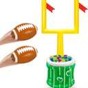 Pack of 3 Inflatable Football Drink Cooler Bins Set Goal Post Football Toss Game Decorations with Football Set Inflatable Goal Post Cooler and 2 Inflatable Footballs for Sports Theme Football Party