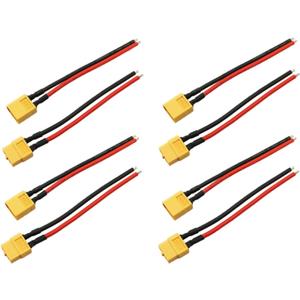 4 Pairs XT60 Connector Airplane Model Male Female Plug with Cable 10cm ESC Test Li-Po Battery Charging Interface Male Female Plug Shell Connector with Sheath Application Battery Controller