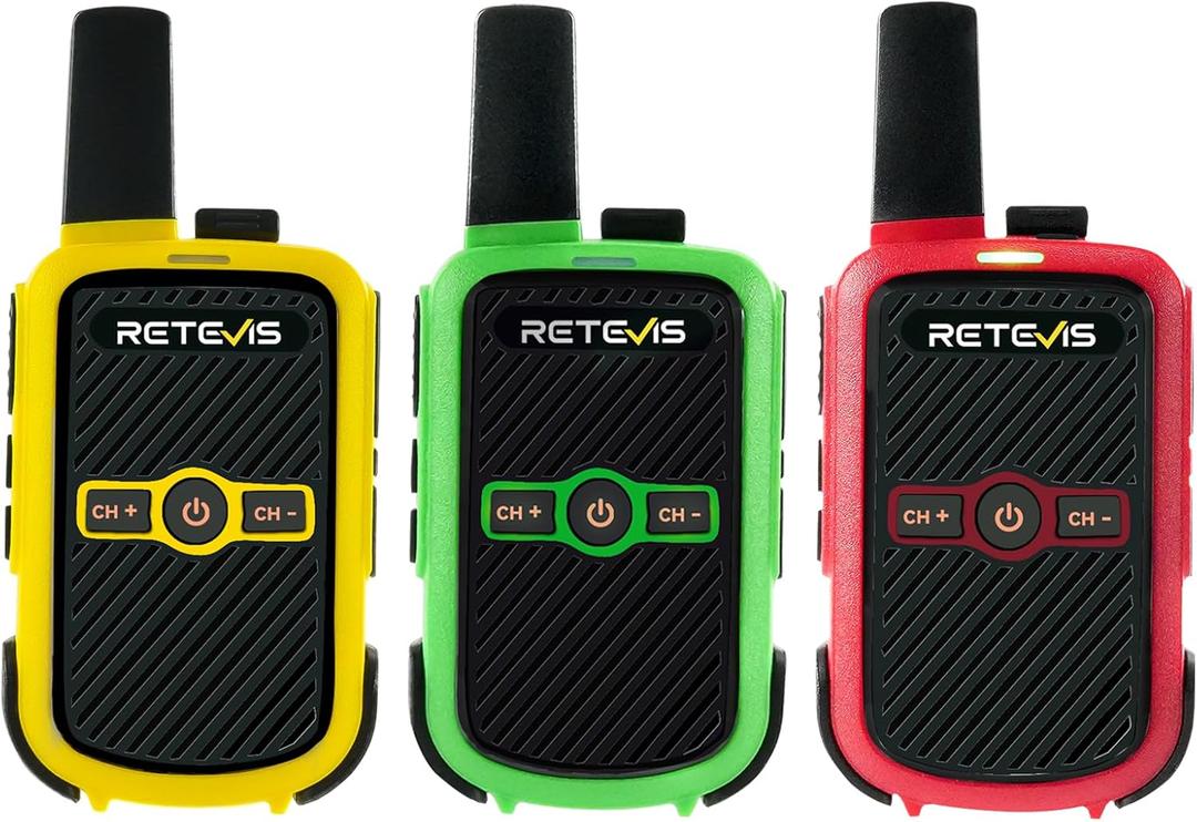 Retevis RT15 Walkie Talkies, Portable FRS Two Way Radios Rechargeable, Durable, Compact, VOX, Key Lock, Mini Walkie Talkies for Adults and Kids, School Family Outdoor Travel Camping Hiking (3 Pack)