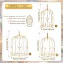 Set of 3 Metal Birdcage Cake Stand Set with Crystal Accents, Elegant Cupcake Holder Display for Wedding, Birthday, Baby Shower, Party Dessert Table Decorations (Gold, Set of 3)