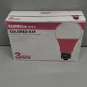 Sunlite 40453 LED A19 Colored Light Bulb, 3 Watts (25w Equivalent), E26 Medium Base, Non-Dimmable, UL Listed, Party Decoration, Holiday Lighting, 3 Count, Pink