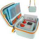 Hard Travel Case Compatible with Yoto MiniKids Audio & Music Player,Yoto Card Holder Bag with Adjustable Shoulder Strap for Up to 36 Audiobook Cards,Childrens Mini Player. (Light Green)