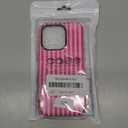 Longlayss Compatible with iPhone 16 Pro Case Cute Aesthetic Striped Phone Case for Women Girl Shockproof Slim TPU and Hard PC Protective Cover (Pink and Red)