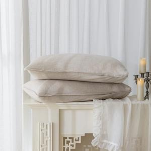 EVERLY 100% Linen Pillowcases Set of 2, Envelope Overlap Closure French Natural Washed Flax Pillowcases 20x30 inches-Natural Linen