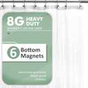 Barossa Design Short Shower Curtain or Liner with 6 Weighted Magnets, 72 x 66 inch Length, Heavy Duty PEVA, Waterproof, PVC Free, 12 Metal Grommets, Clear, 72x66